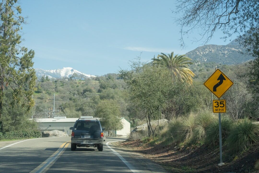 electric vehicle on scenic road