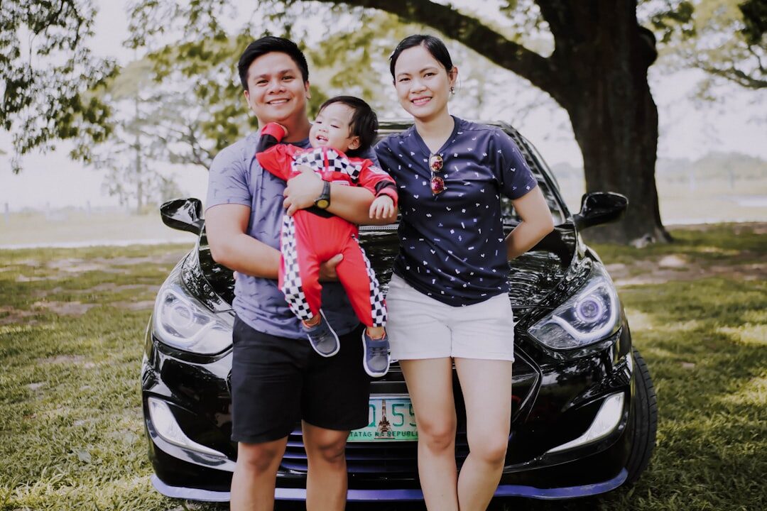 family with new car