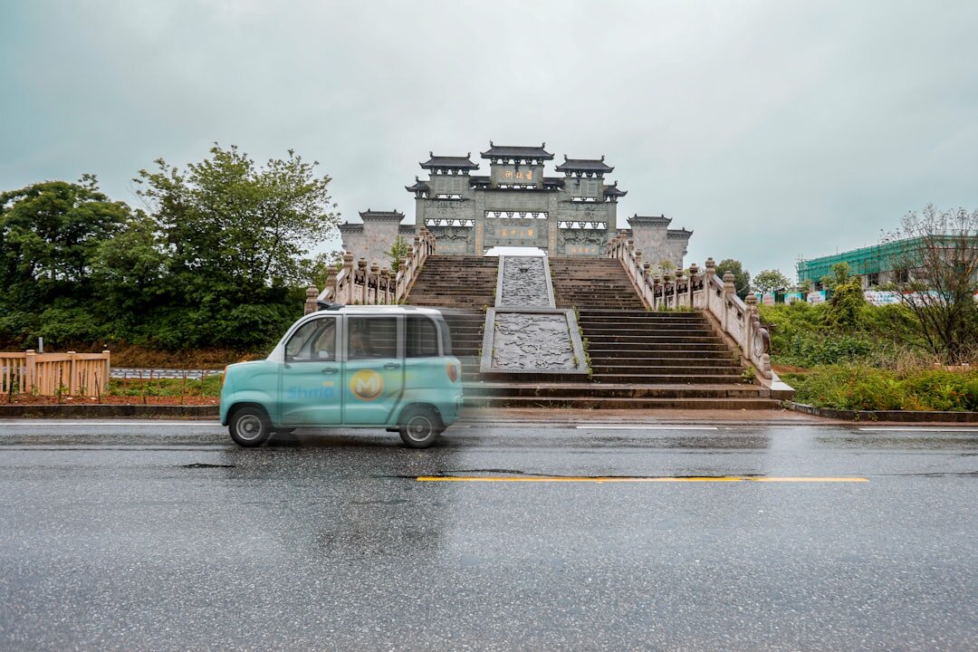 electric car on road